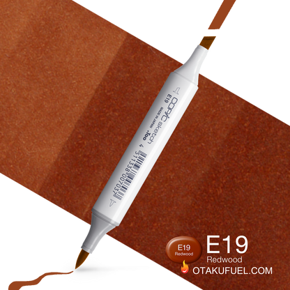 Copic Sketch E19 Redwood Marker <inline style="float: right; margin-right: 10px; background-color: rgb(178, 81, 61);">&nbsp;&nbsp;&nbsp;&nbsp;&nbsp;&nbsp; </inline>