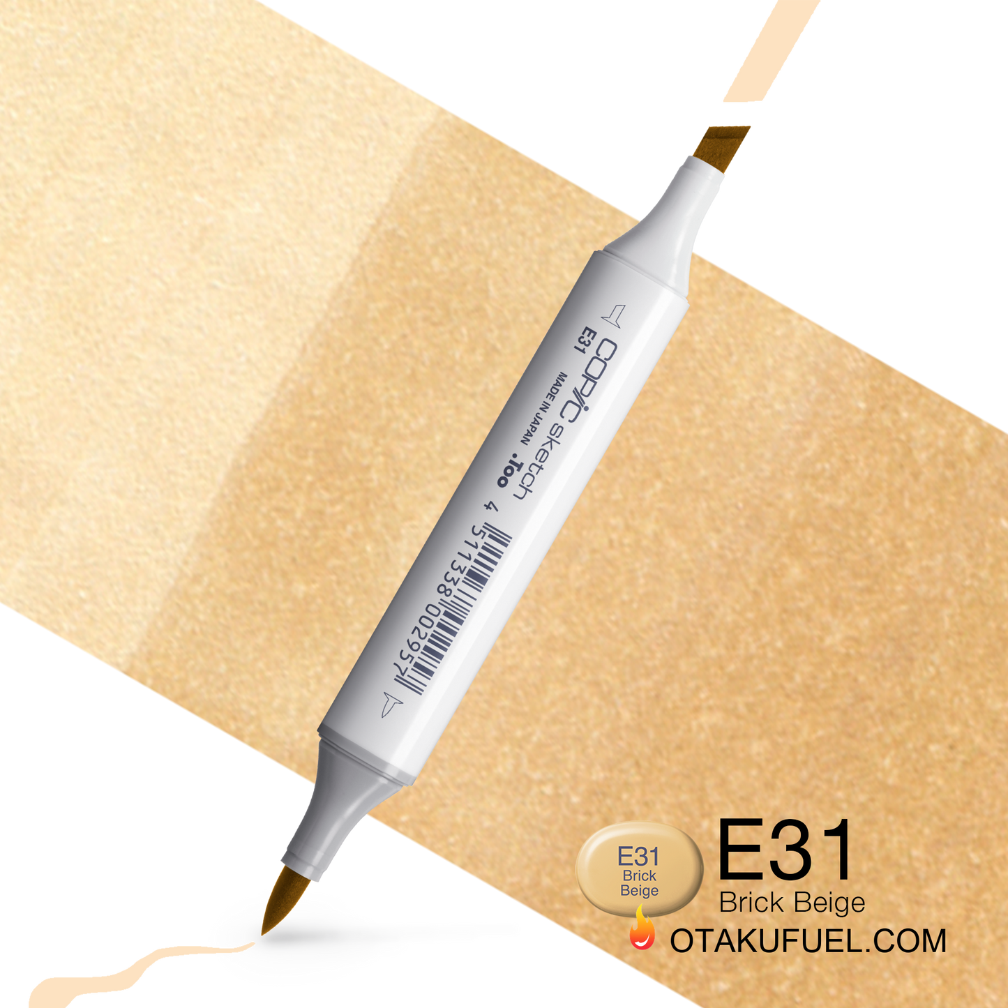 Copic Sketch E31 Brick Beige Marker <inline style="float: right; margin-right: 10px; background-color: rgb(243, 227, 204);">&nbsp;&nbsp;&nbsp;&nbsp;&nbsp;&nbsp; </inline>