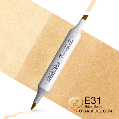 Copic Sketch E31 Brick Beige Marker <inline style="float: right; margin-right: 10px; background-color: rgb(243, 227, 204);">&nbsp;&nbsp;&nbsp;&nbsp;&nbsp;&nbsp; </inline>