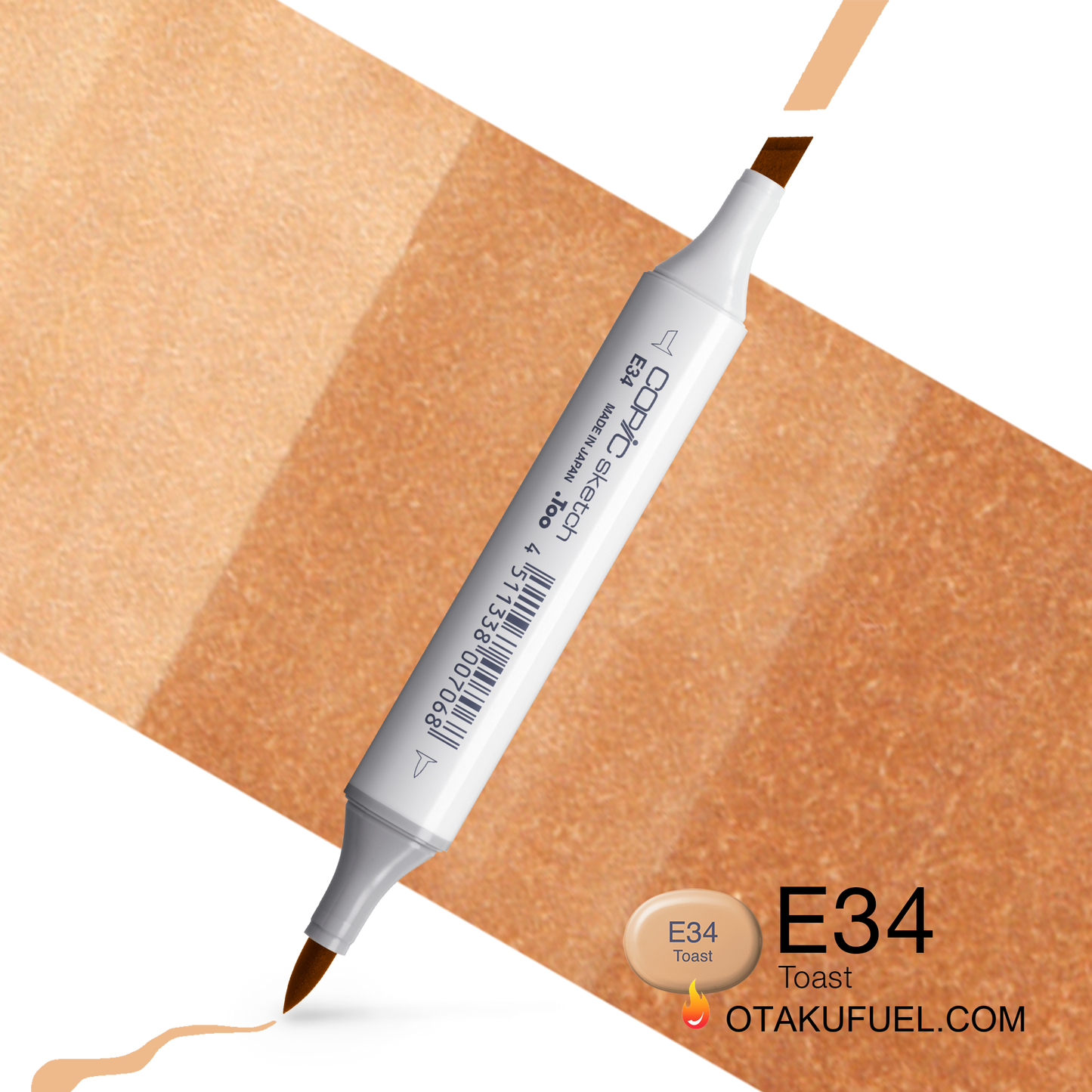 Copic Sketch E34 Toast Marker <inline style="float: right; margin-right: 10px; background-color: rgb(232, 197, 157);">&nbsp;&nbsp;&nbsp;&nbsp;&nbsp;&nbsp; </inline>