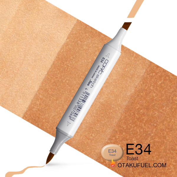 Copic Sketch E34 Toast Marker <inline style="float: right; margin-right: 10px; background-color: rgb(232, 197, 157);">&nbsp;&nbsp;&nbsp;&nbsp;&nbsp;&nbsp; </inline>
