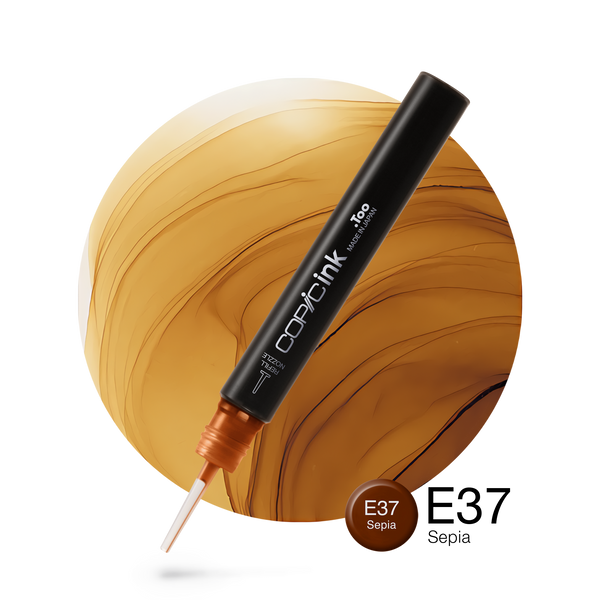 Copic Ink Refill E37 Sepia <inline style="float: right; margin-right: 10px; background-color: rgb(203, 147, 90);">&nbsp;&nbsp;&nbsp;&nbsp;&nbsp;&nbsp; </inline>