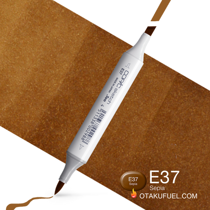 Copic Sketch E37 Sepia Marker <inline style="float: right; margin-right: 10px; background-color: rgb(203, 147, 90);">&nbsp;&nbsp;&nbsp;&nbsp;&nbsp;&nbsp; </inline>