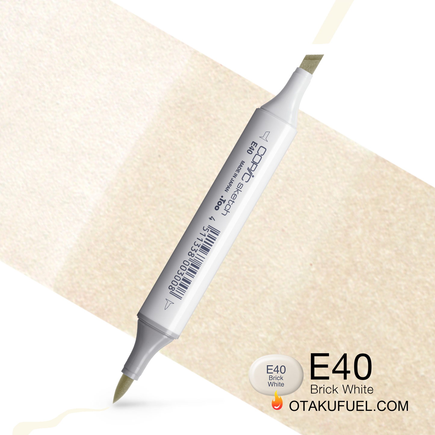 Copic Sketch E40 Brick White Marker <inline style="float: right; margin-right: 10px; background-color: rgb(240, 227, 209);">&nbsp;&nbsp;&nbsp;&nbsp;&nbsp;&nbsp; </inline>