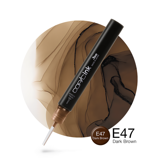 Copic Ink Refill E47 Dark Brown <inline style="float: right; margin-right: 10px; background-color: rgb(202, 103, 84);">&nbsp;&nbsp;&nbsp;&nbsp;&nbsp;&nbsp; </inline>