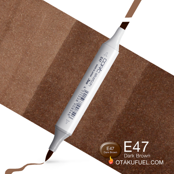 Copic Sketch E47 Dark Brown Marker <inline style="float: right; margin-right: 10px; background-color: rgb(202, 103, 84);">&nbsp;&nbsp;&nbsp;&nbsp;&nbsp;&nbsp; </inline>