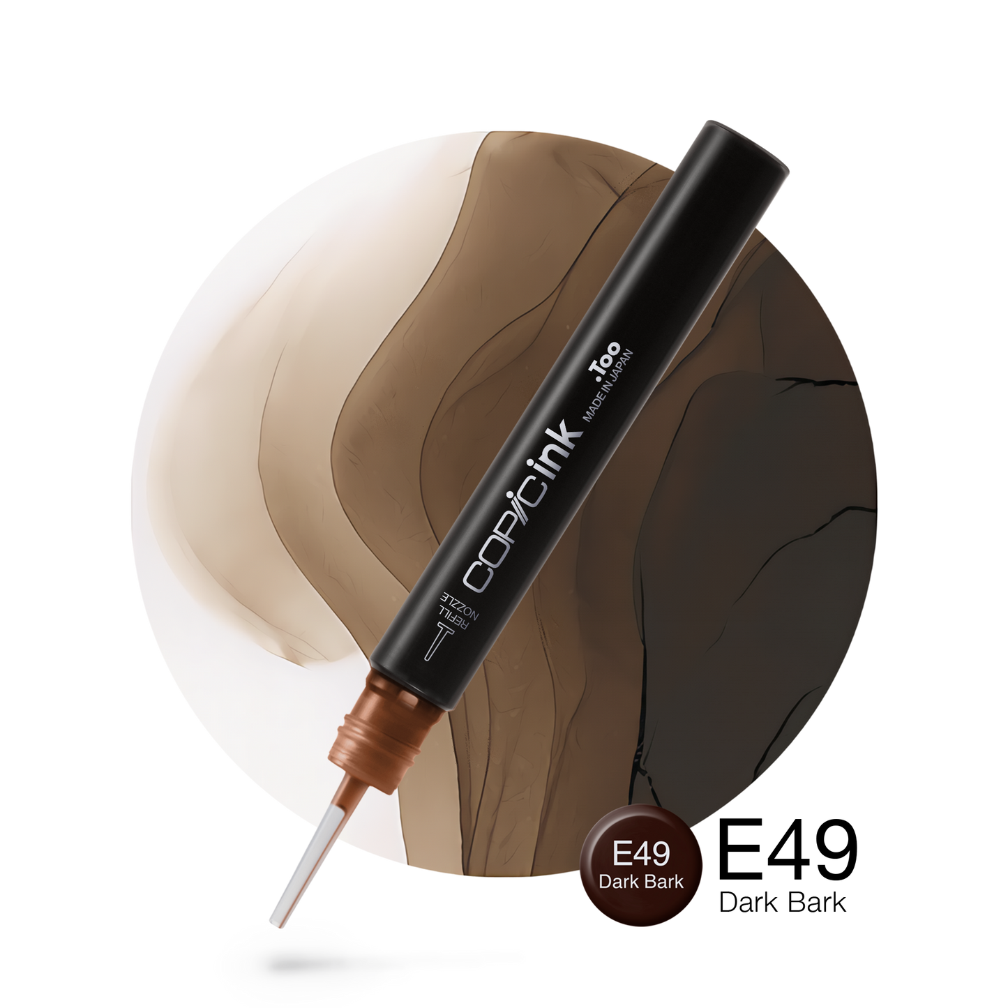 Copic Ink Refill E49 Dark Bark <inline style="float: right; margin-right: 10px; background-color: rgb(100, 77, 61);">&nbsp;&nbsp;&nbsp;&nbsp;&nbsp;&nbsp; </inline>