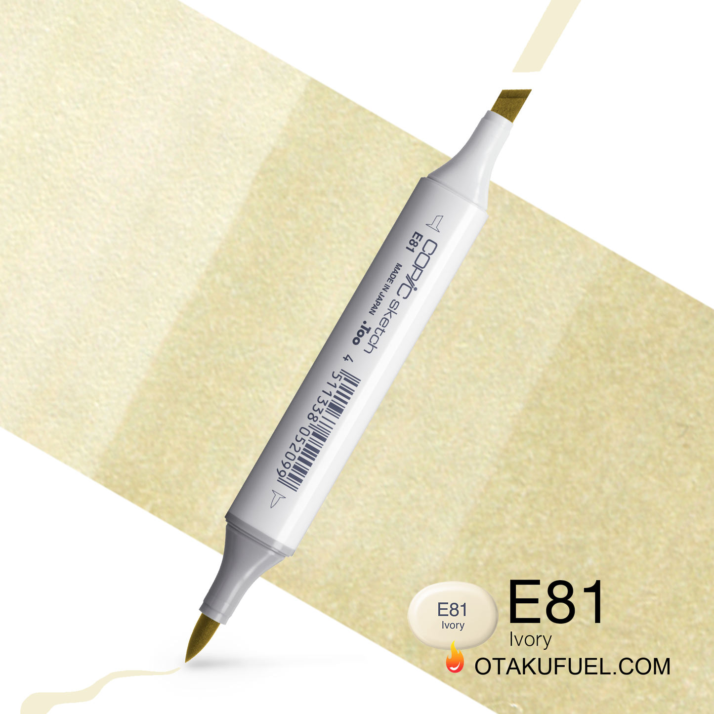 Copic Sketch E81 Ivory Marker <inline style="float: right; margin-right: 10px; background-color: rgb(235, 222, 180);">&nbsp;&nbsp;&nbsp;&nbsp;&nbsp;&nbsp; </inline>