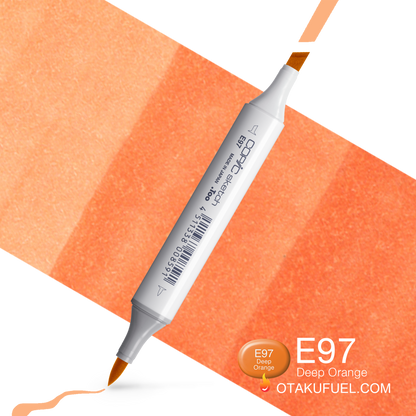 Copic Sketch E97 Deep Orange Marker <inline style="float: right; margin-right: 10px; background-color: rgb(242, 111, 33);">&nbsp;&nbsp;&nbsp;&nbsp;&nbsp;&nbsp; </inline>