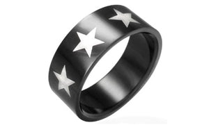 Stars Black Stainless Steel Ring-12