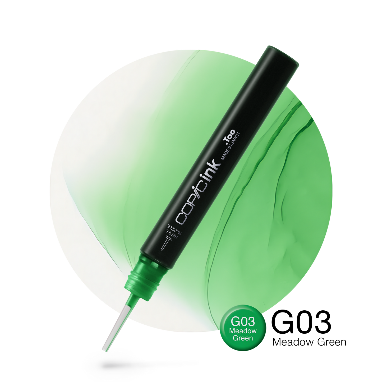 Copic Ink Refill G03 Meadow Green <inline style="float: right; margin-right: 10px; background-color: rgb(147, 205, 181);">&nbsp;&nbsp;&nbsp;&nbsp;&nbsp;&nbsp; </inline>