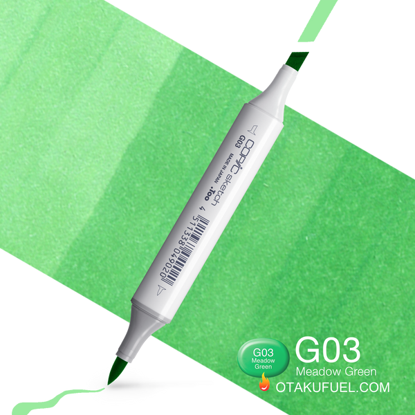 Copic Sketch G03 Meadow Green Marker <inline style="float: right; margin-right: 10px; background-color: rgb(147, 205, 181);">&nbsp;&nbsp;&nbsp;&nbsp;&nbsp;&nbsp; </inline>