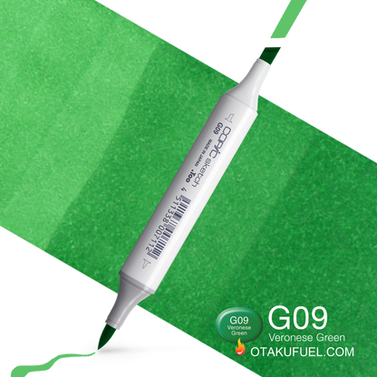 Copic Sketch G09 Veronese Green Marker <inline style="float: right; margin-right: 10px; background-color: rgb(113, 186, 101);">&nbsp;&nbsp;&nbsp;&nbsp;&nbsp;&nbsp; </inline>