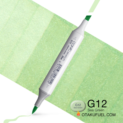 Copic Sketch G12 Sea Green Marker <inline style="float: right; margin-right: 10px; background-color: rgb(206, 228, 189);">&nbsp;&nbsp;&nbsp;&nbsp;&nbsp;&nbsp; </inline>