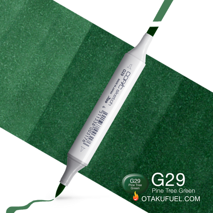 Copic Sketch G29 Pine Tree Green Marker <inline style="float: right; margin-right: 10px; background-color: rgb(40, 112, 84);">&nbsp;&nbsp;&nbsp;&nbsp;&nbsp;&nbsp; </inline>