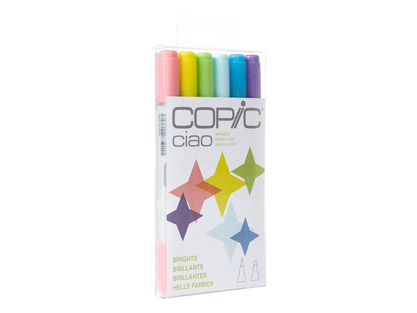 Copic Ciao 6pc Bright Set Kit - Bright Colors 6 piece marker set