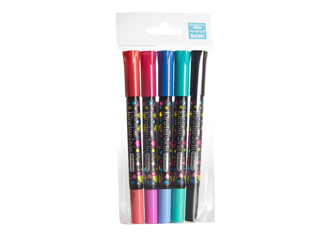 .Basic 5 piece 2win Oil-based Marker Set