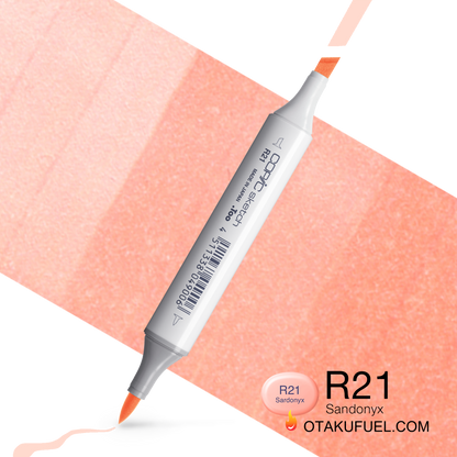 Copic Sketch R21 Sardonyx Marker <inline style="float: right; margin-right: 10px; background-color: rgb(245, 202, 186);">&nbsp;&nbsp;&nbsp;&nbsp;&nbsp;&nbsp; </inline>