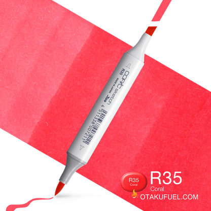 Copic Sketch R35 Coral Marker <inline style="float: right; margin-right: 10px; background-color: rgb(242, 113, 133);">&nbsp;&nbsp;&nbsp;&nbsp;&nbsp;&nbsp; </inline>