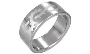 Tribal Vine Link Stainless Steel Ring-14