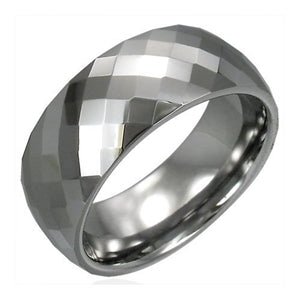 Diamond Cut Tungsten Carbide Ring