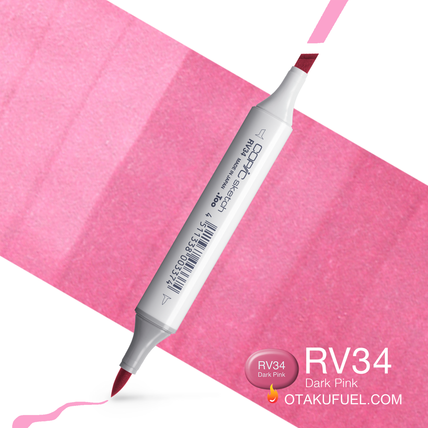 Copic Sketch RV34 Dark Pink Marker <inline style="float: right; margin-right: 10px; background-color: rgb(249, 175, 174);">&nbsp;&nbsp;&nbsp;&nbsp;&nbsp;&nbsp; </inline>