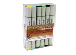 * * Copic Sketch Set of 12 Earthy Elements Artist Markers