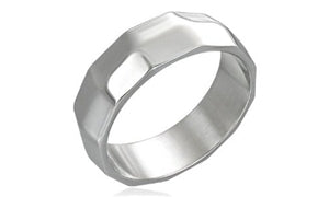 Rectangle Indents Stainless Steel Ring - 12