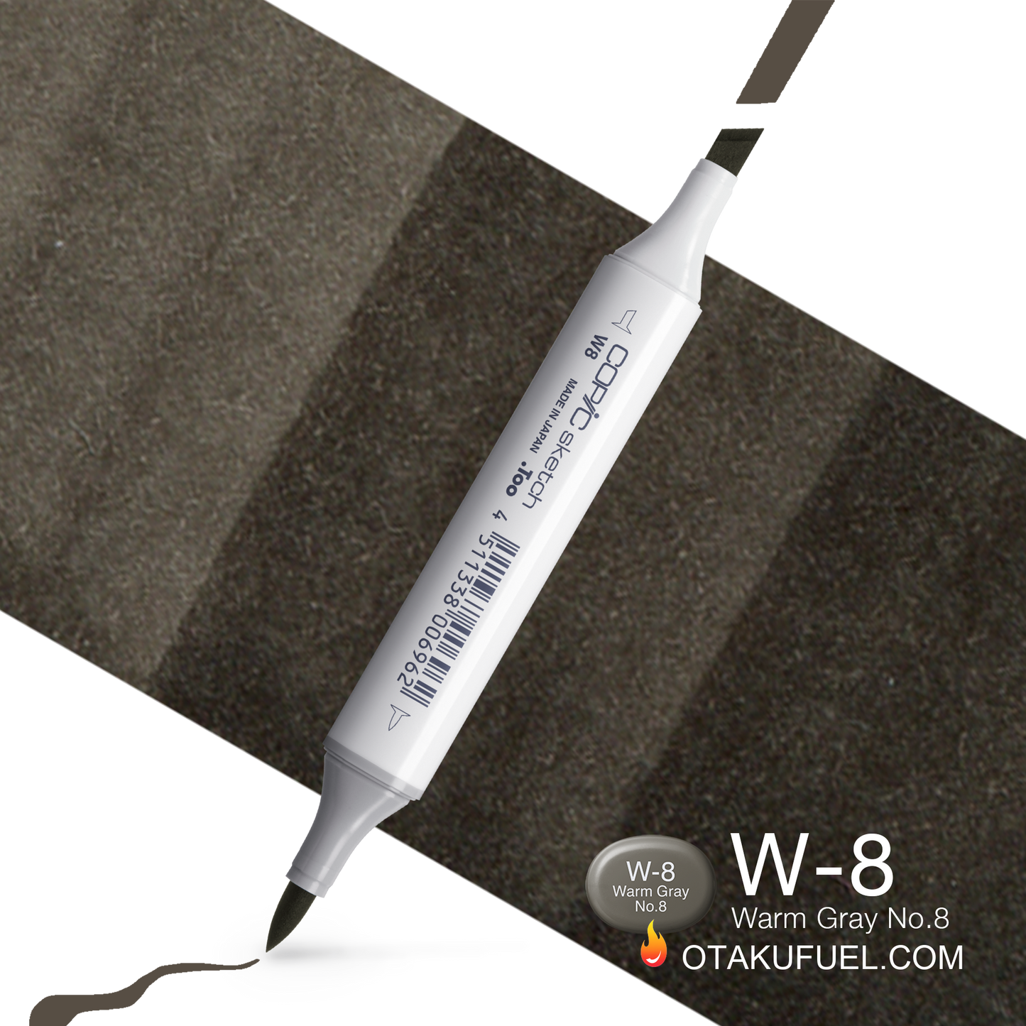 Copic Sketch W8 Warm Gray No. 8 Marker <inline style="float: right; margin-right: 10px; background-color: rgb(98, 100, 95);">&nbsp;&nbsp;&nbsp;&nbsp;&nbsp;&nbsp; </inline>