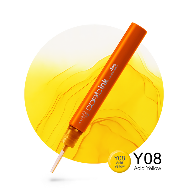Copic Ink Refill Y08 Acid Yellow <inline style="float: right; margin-right: 10px; background-color: rgb(253,240,3);">&nbsp;&nbsp;&nbsp;&nbsp;&nbsp;&nbsp; </inline>