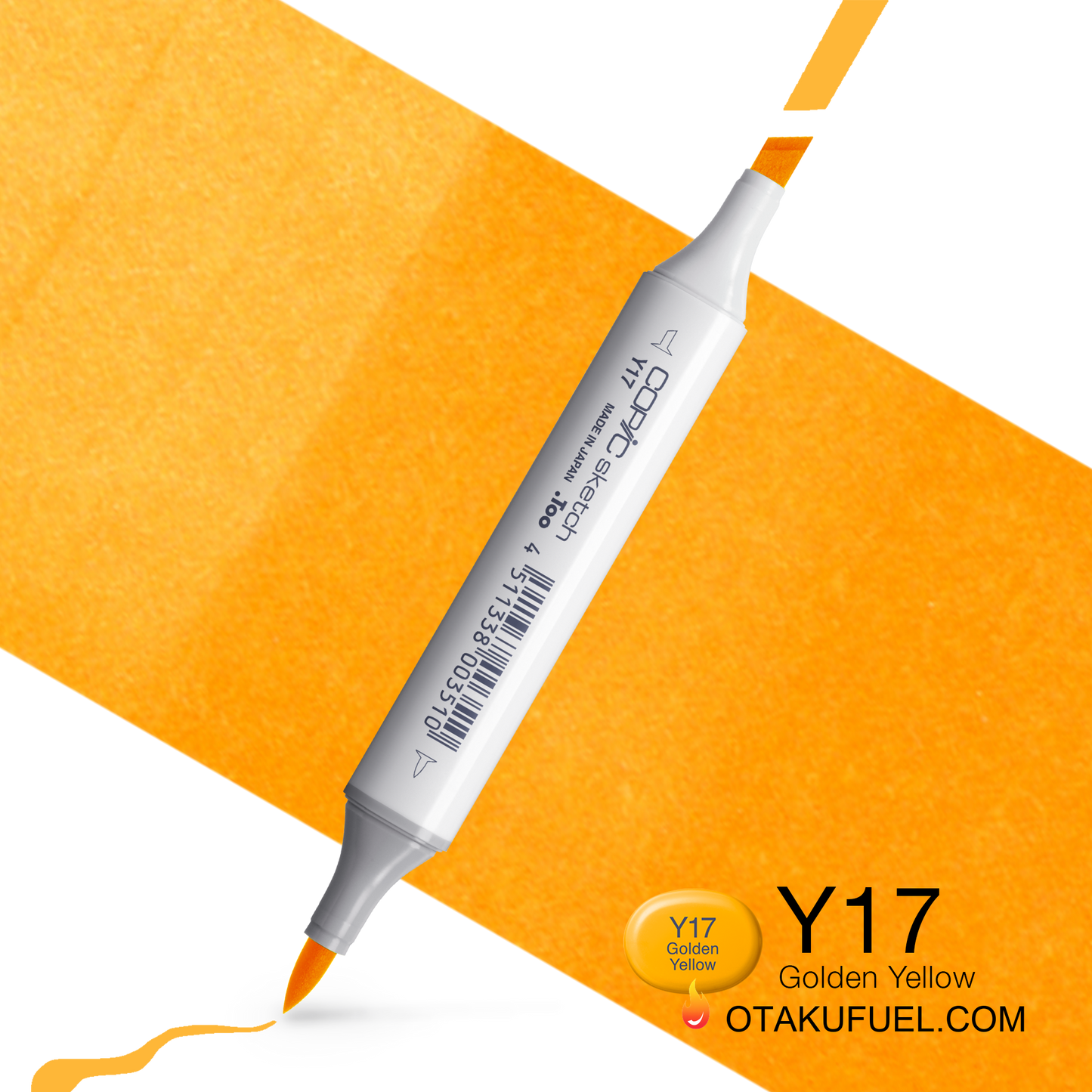 Copic Sketch Y17 Golden Yellow Marker <inline style="float: right; margin-right: 10px; background-color: rgb(254,225,85);">&nbsp;&nbsp;&nbsp;&nbsp;&nbsp;&nbsp; </inline>