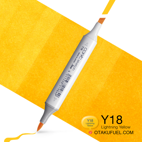 Copic Sketch Y18 Lightning Yellow Marker <inline style="float: right; margin-right: 10px; background-color: rgb(255,234,86);">&nbsp;&nbsp;&nbsp;&nbsp;&nbsp;&nbsp; </inline>