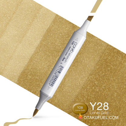 Copic Sketch Y28 Lionet Gold Marker <inline style="float: right; margin-right: 10px; background-color: rgb(202, 168, 105);">&nbsp;&nbsp;&nbsp;&nbsp;&nbsp;&nbsp; </inline>