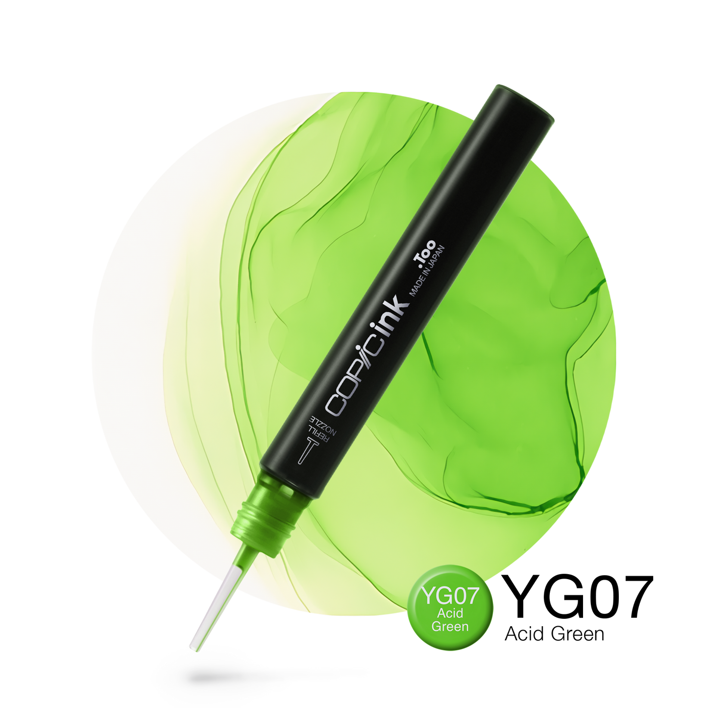 Copic Ink Refill YG07 Acid Green <inline style="float: right; margin-right: 10px; background-color: rgb(155, 199, 81);">&nbsp;&nbsp;&nbsp;&nbsp;&nbsp;&nbsp; </inline>