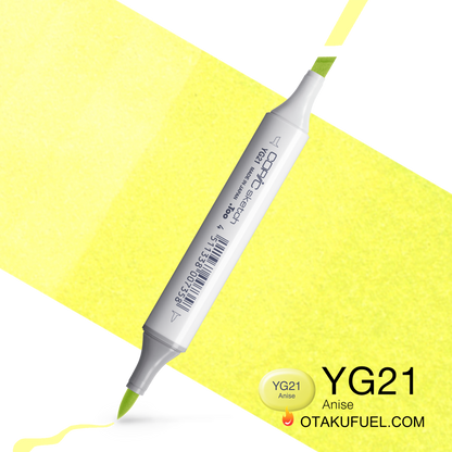 Copic Sketch YG21 Anise Marker <inline style="float: right; margin-right: 10px; background-color: rgb(246, 245, 185);">&nbsp;&nbsp;&nbsp;&nbsp;&nbsp;&nbsp; </inline>