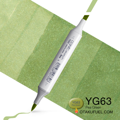 Copic Sketch YG63 Pea Green Marker <inline style="float: right; margin-right: 10px; background-color: rgb(161, 203, 163);">&nbsp;&nbsp;&nbsp;&nbsp;&nbsp;&nbsp; </inline>
