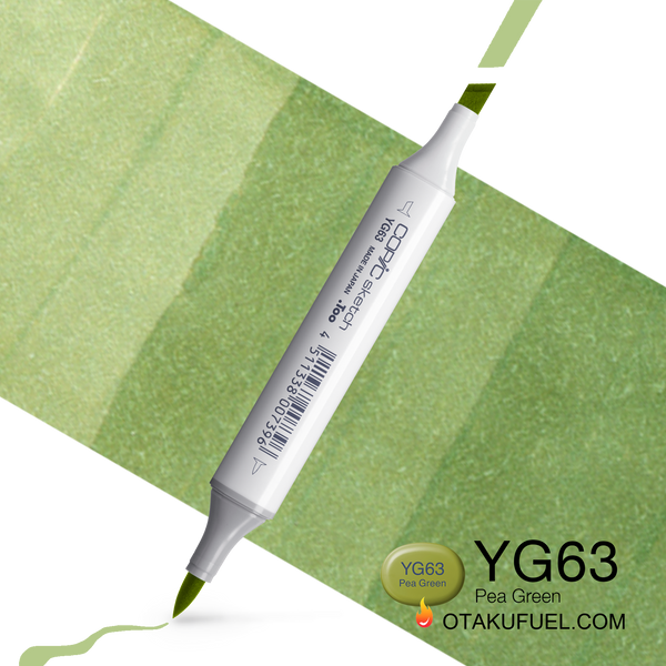 Copic Sketch YG63 Pea Green Marker <inline style="float: right; margin-right: 10px; background-color: rgb(161, 203, 163);">&nbsp;&nbsp;&nbsp;&nbsp;&nbsp;&nbsp; </inline>