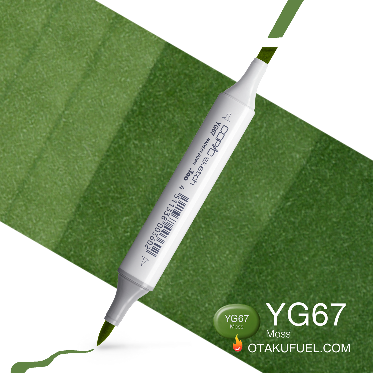 Copic Sketch YG67 Moss Marker <inline style="float: right; margin-right: 10px; background-color: rgb(129, 191, 140);">&nbsp;&nbsp;&nbsp;&nbsp;&nbsp;&nbsp; </inline>