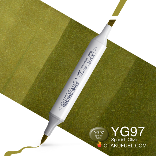 Copic Sketch YG97 Spanish Olive Marker <inline style="float: right; margin-right: 10px; background-color: rgb(95, 126, 58);">&nbsp;&nbsp;&nbsp;&nbsp;&nbsp;&nbsp; </inline>