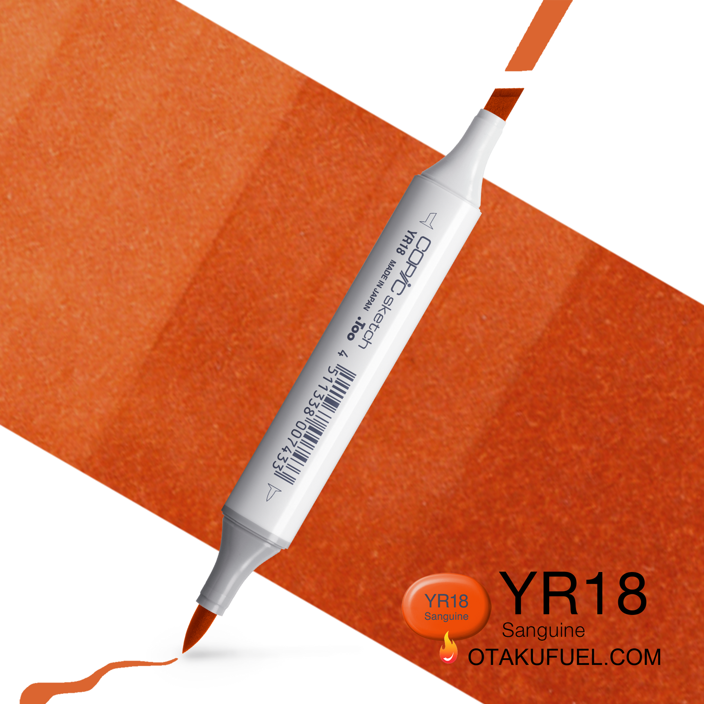 Copic Sketch YR18 Sanguine Marker <inline style="float: right; margin-right: 10px; background-color: rgb(225, 101, 65);">&nbsp;&nbsp;&nbsp;&nbsp;&nbsp;&nbsp; </inline>