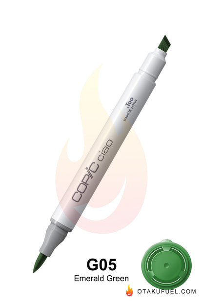 Copic Ciao G05 Emerald Green <inline style="float: right; margin-right: 10px; background-color: rgb(105, 192, 123);">&nbsp;&nbsp;&nbsp;&nbsp;&nbsp;&nbsp; </inline>