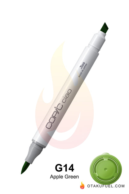 Copic Ciao G14 Apple Green <inline style="float: right; margin-right: 10px; background-color: rgb(151, 207, 144);">&nbsp;&nbsp;&nbsp;&nbsp;&nbsp;&nbsp; </inline>