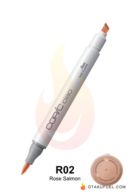 Copic Ciao R02 Rose Salmon <inline style="float: right; margin-right: 10px; background-color: rgb(253, 211, 199);">&nbsp;&nbsp;&nbsp;&nbsp;&nbsp;&nbsp; </inline>