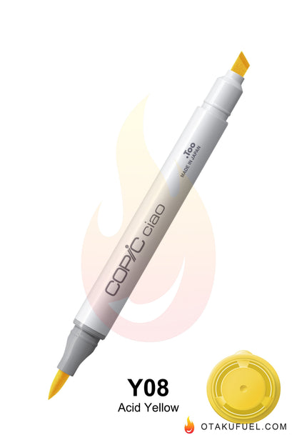 Copic Ciao Y08 Acid Yellow <inline style="float: right; margin-right: 10px; background-color: rgb(253,240,3);">&nbsp;&nbsp;&nbsp;&nbsp;&nbsp;&nbsp; </inline>