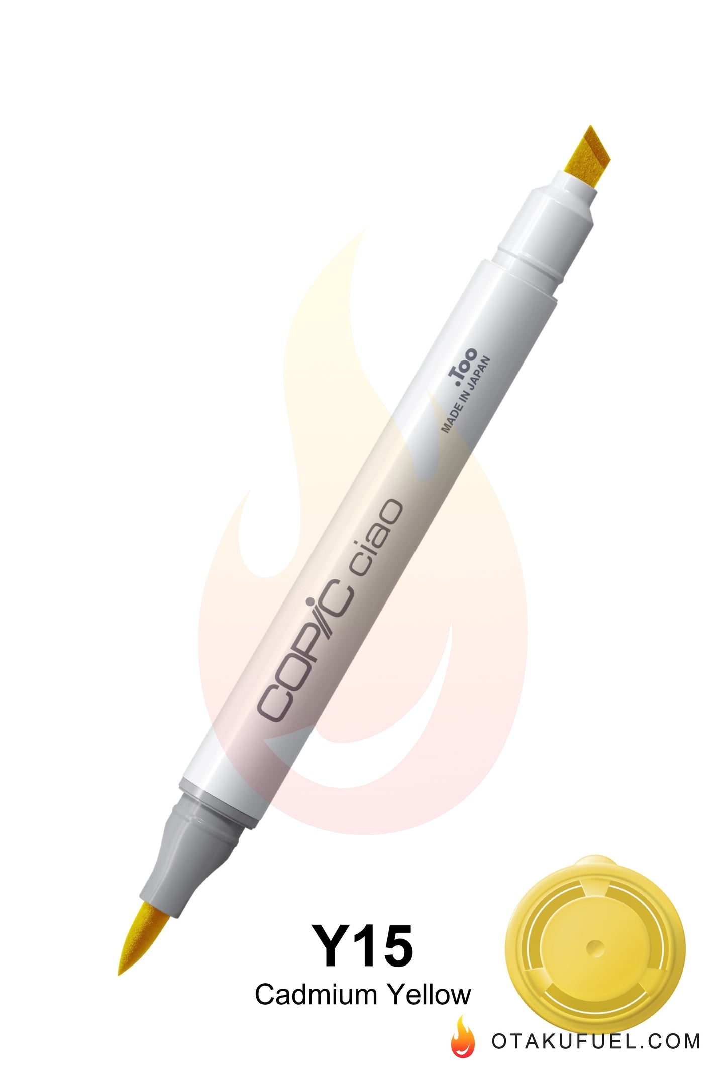 Copic Ciao Y15 Cadmium Yellow <inline style="float: right; margin-right: 10px; background-color: rgb(255,230,111);">&nbsp;&nbsp;&nbsp;&nbsp;&nbsp;&nbsp; </inline>