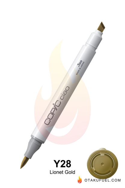 Copic Ciao Y28 Lionet Gold <inline style="float: right; margin-right: 10px; background-color: rgb(202, 168, 105);">&nbsp;&nbsp;&nbsp;&nbsp;&nbsp;&nbsp; </inline>
