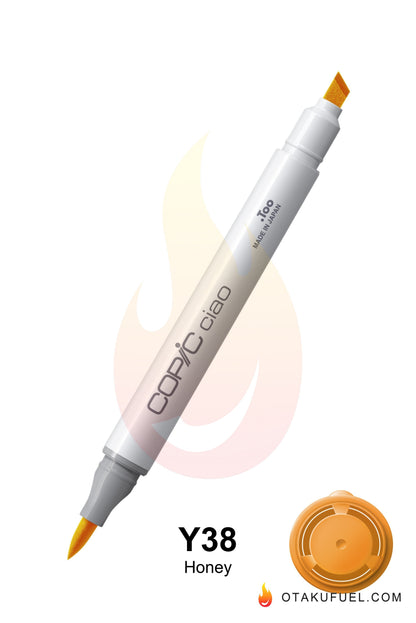 Copic Ciao Y38 Honey <inline style="float: right; margin-right: 10px; background-color: rgb(255, 211, 116);">&nbsp;&nbsp;&nbsp;&nbsp;&nbsp;&nbsp; </inline>