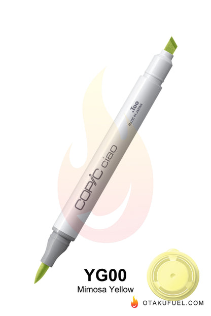 Copic Ciao YG00 Mimosa Yellow <inline style="float: right; margin-right: 10px; background-color: rgb(231,228,157);">&nbsp;&nbsp;&nbsp;&nbsp;&nbsp;&nbsp; </inline>