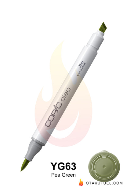 Copic Ciao YG63 Pea Green <inline style="float: right; margin-right: 10px; background-color: rgb(161, 203, 163);">&nbsp;&nbsp;&nbsp;&nbsp;&nbsp;&nbsp; </inline>