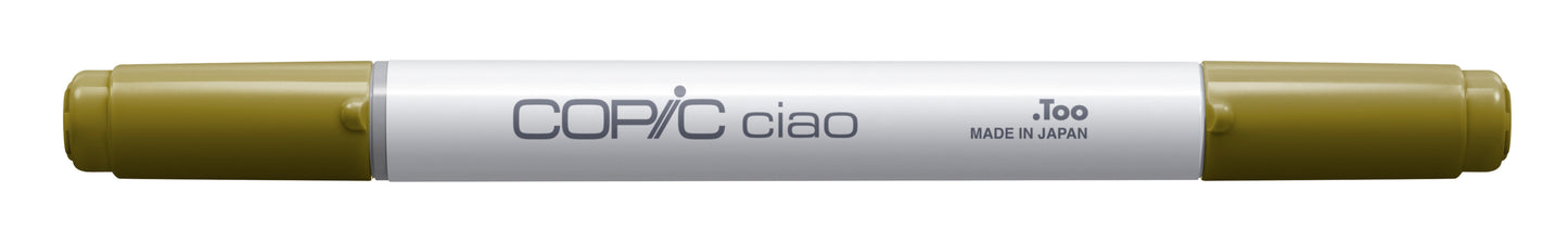Copic Ciao YG95 Pale Olive <inline style="float: right; margin-right: 10px; background-color: rgb(95, 126, 58);">&nbsp;&nbsp;&nbsp;&nbsp;&nbsp;&nbsp; </inline>